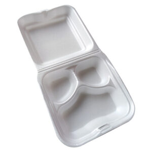 Porta Comida T-03 com 3 Divisórias DARNEL (24x23,5x9cm) c/ 100 Unidades.